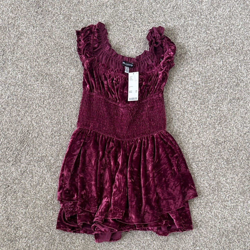 Urban Outfitters Velvet Wine Dress NWT